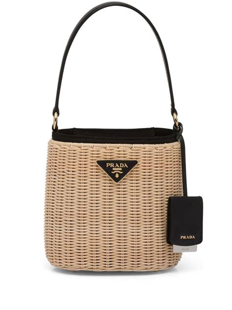 prada rattan bucket bag|authentic pre owned prada handbags.